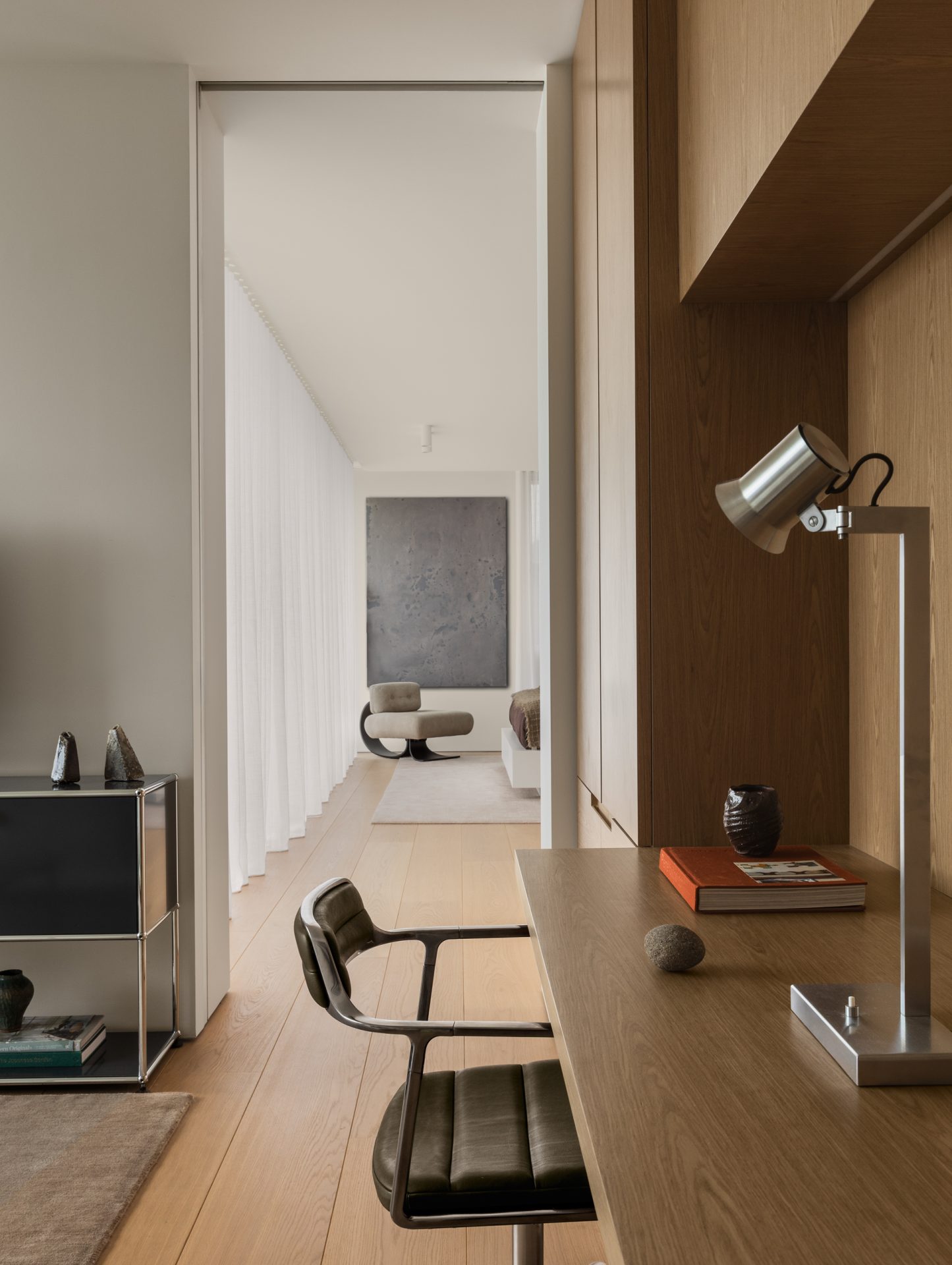 Study nook with built-in joinery at Melody House
